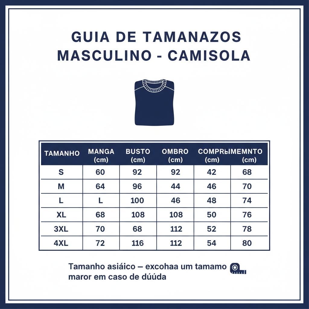 Guia de Tamanhos — S ao 4XL