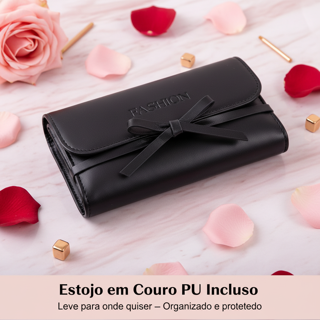 Estojo em Couro PU Incluído — Leve para onde quiser
