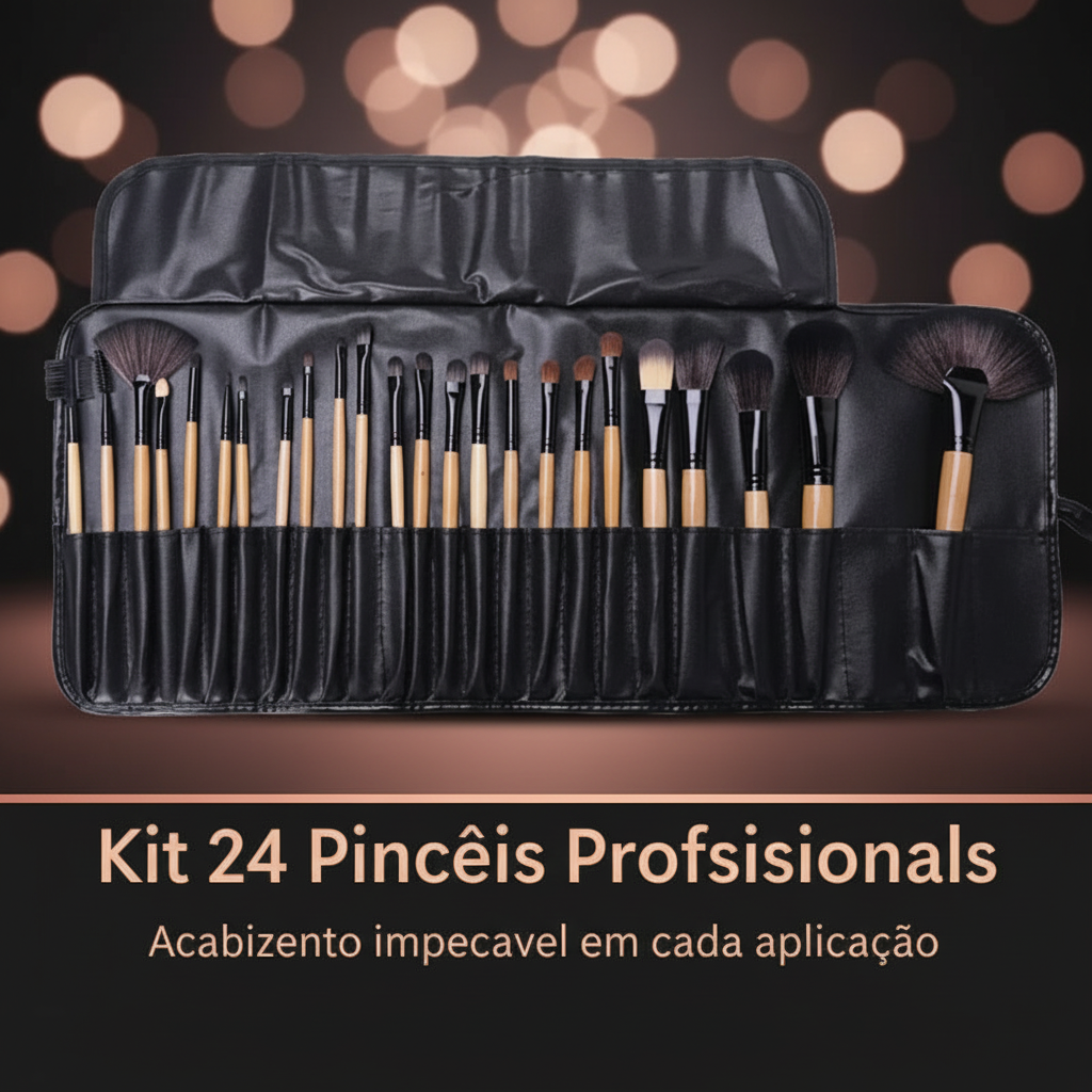 Kit 24 Pincéis Profissionais — Acabamento impecável