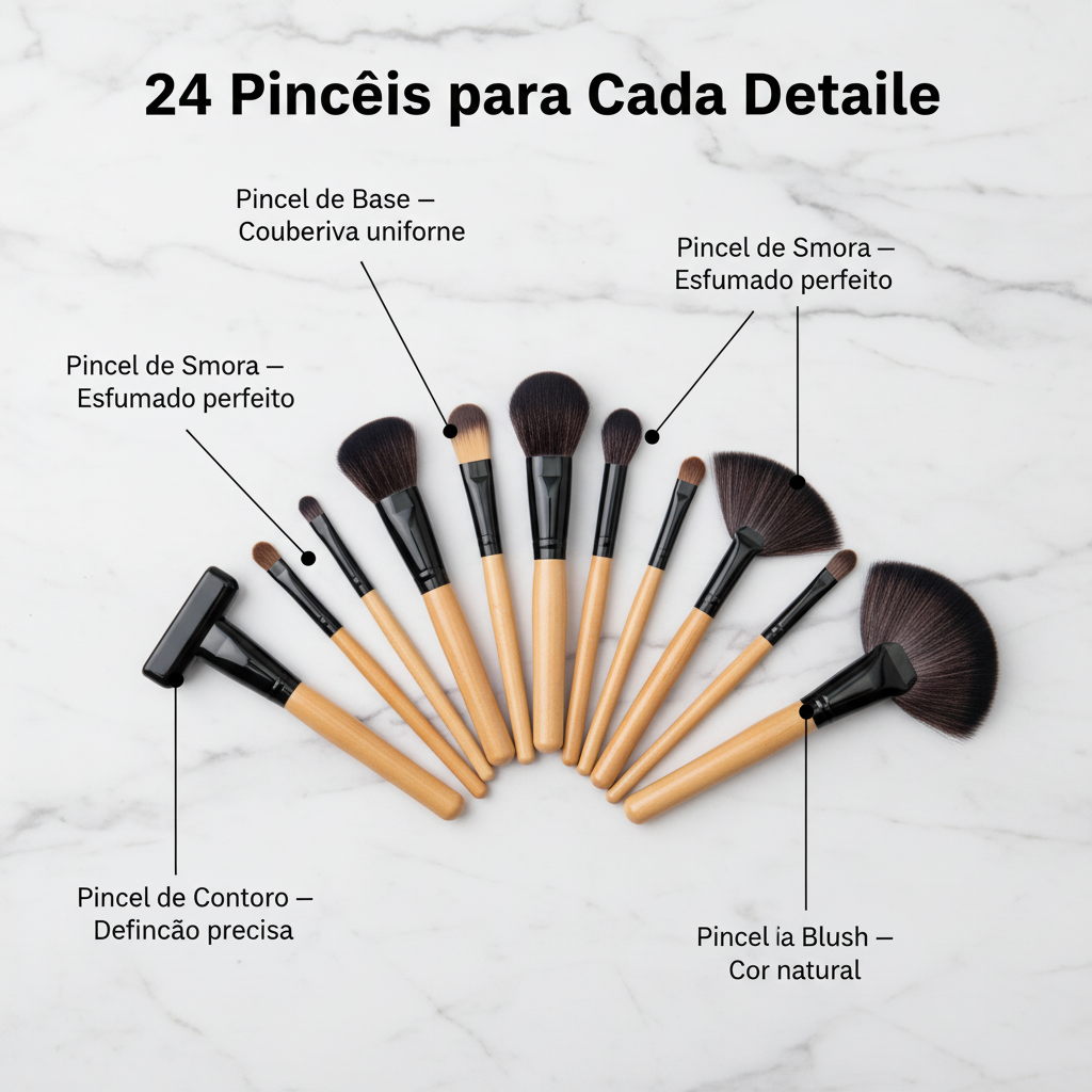 24 Pincéis para Cada Detalhe — Infográfico