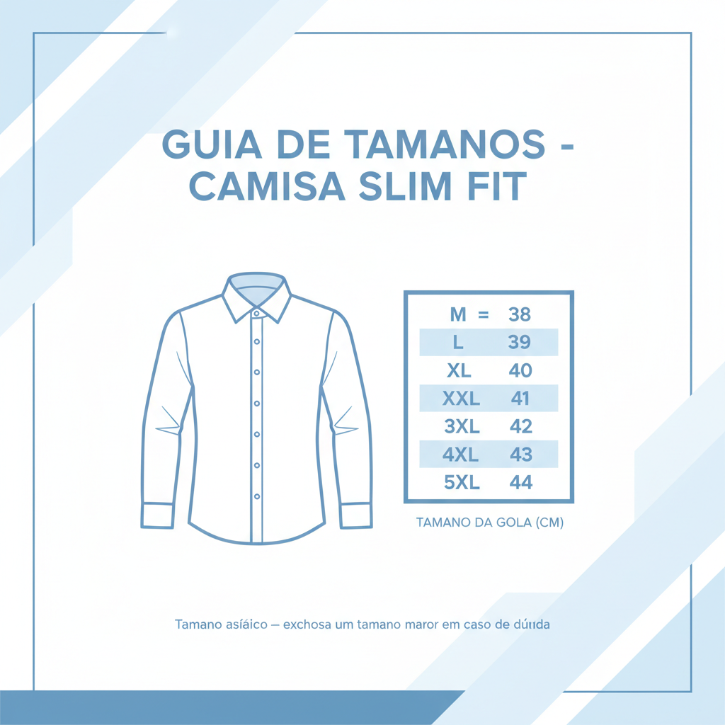 Guia de Tamanhos — M ao 5XL